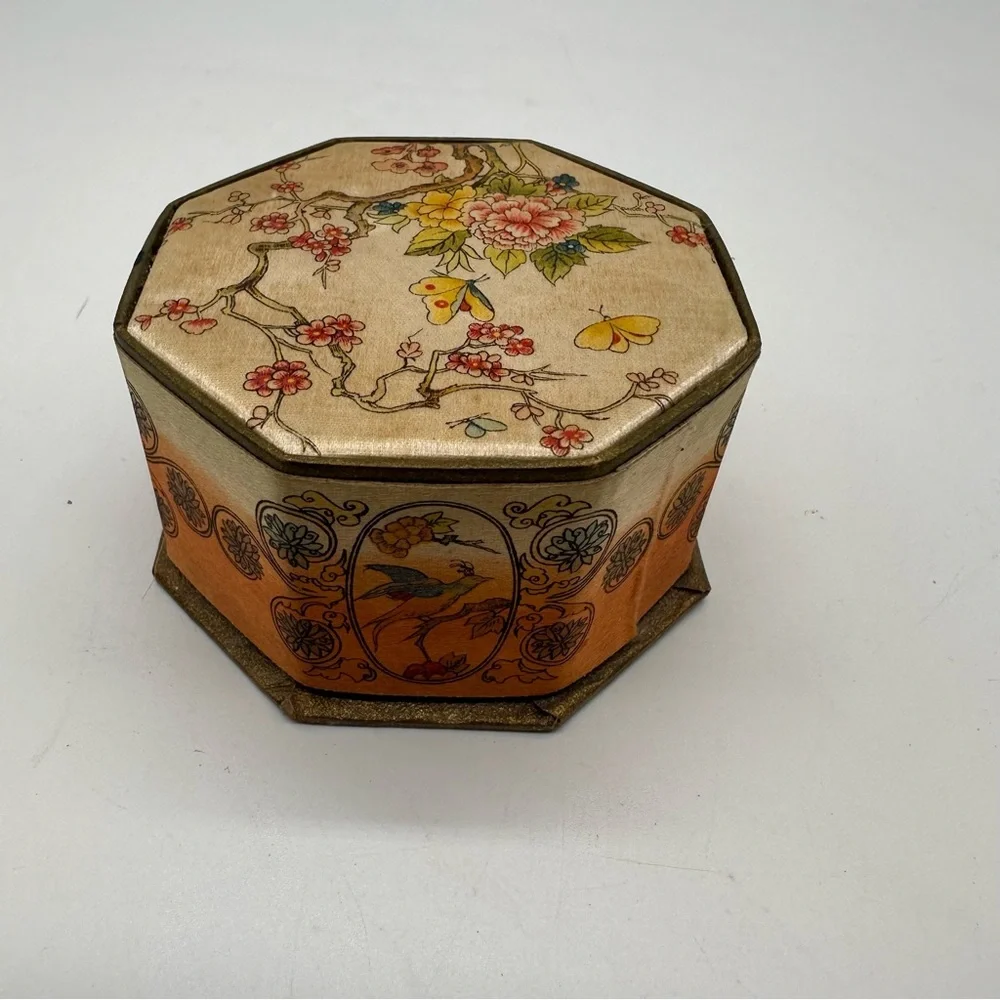 Shari Langlois New York Antique 1920's Powder Box Silk Powder Box Cherry
